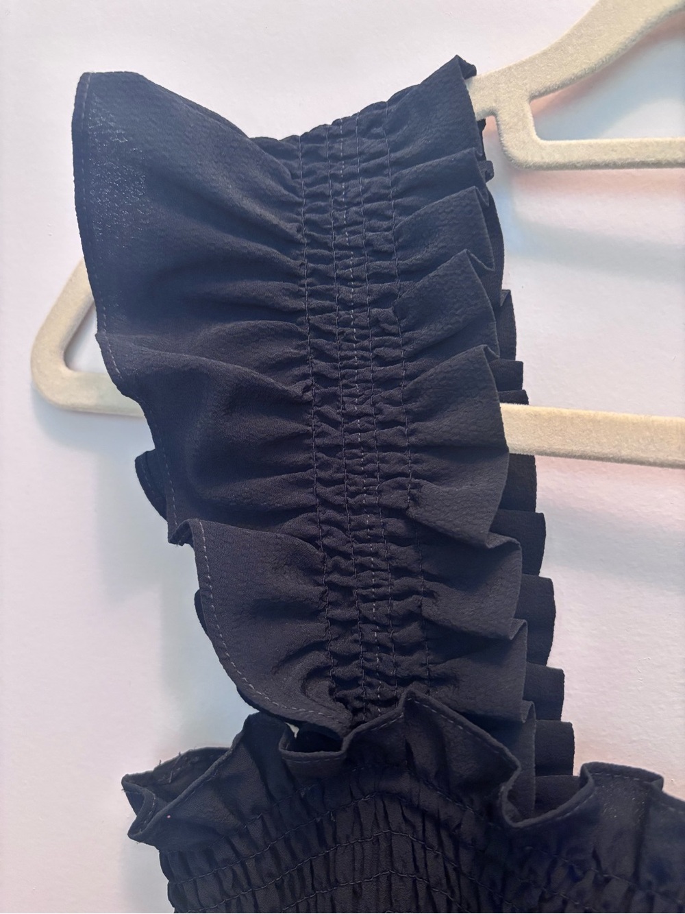 Nap Dress - Smocked Ruffle Strap Black Maxi Dress - Picture 2 of 7